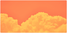 Fundo laranja com uma nuvem com tom pastel.